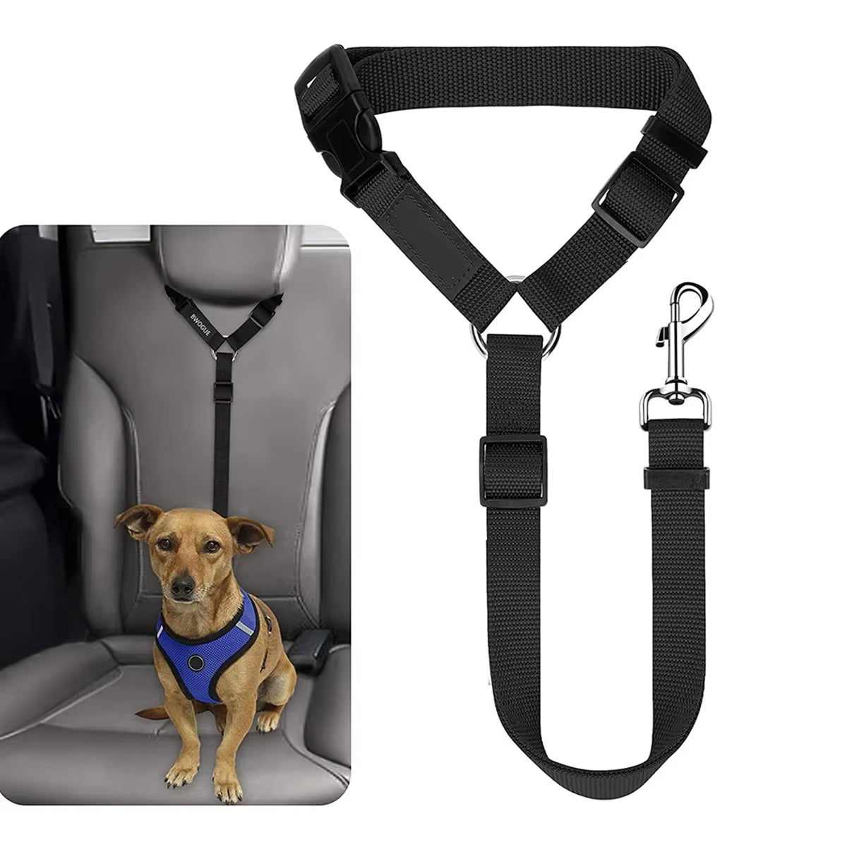 1Pc Pet Dog and Cat Seat Belt, Car Headrest Restraint, Adjustable Safety Rope, Car Seat Belt