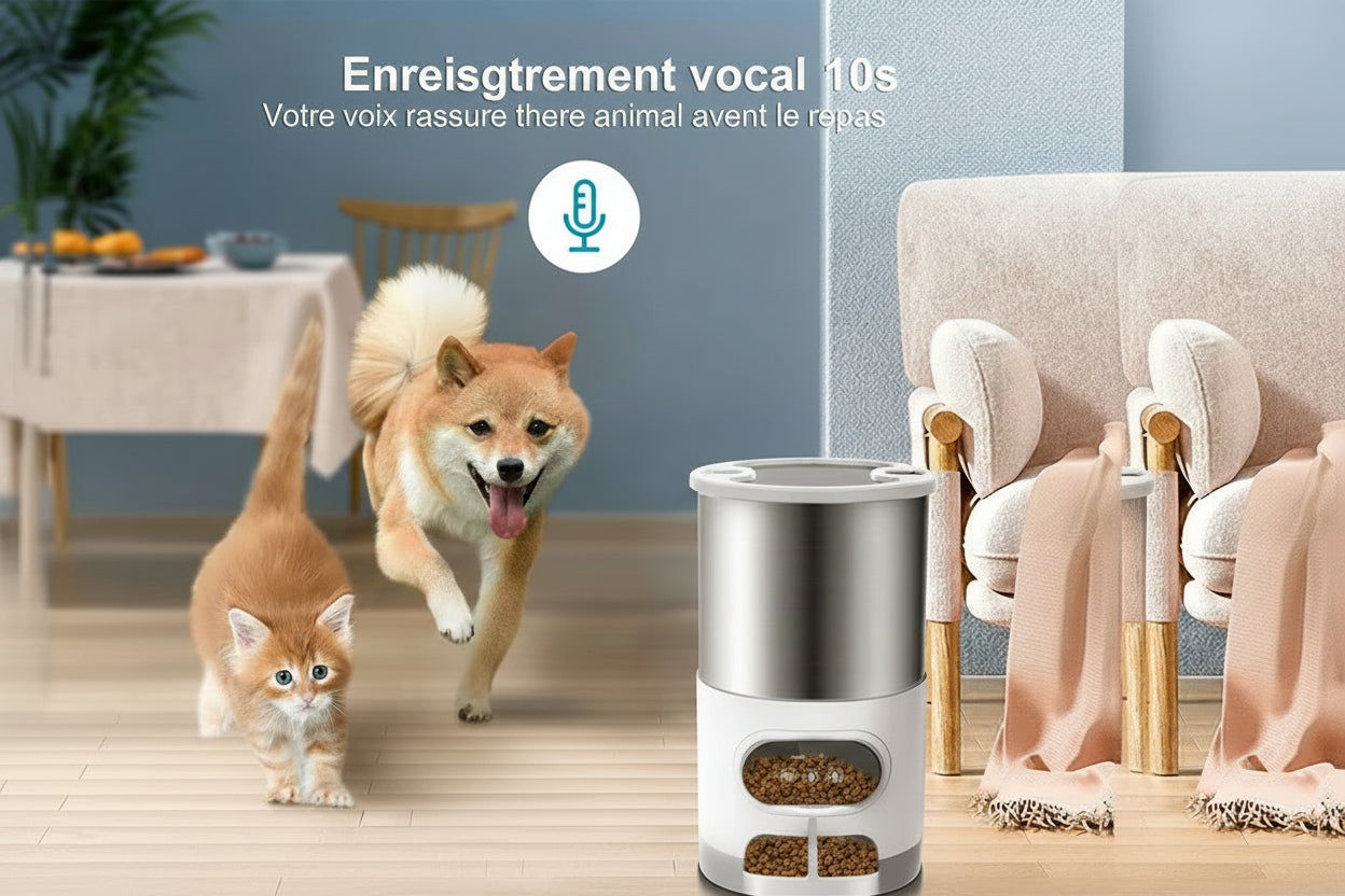 3L 4.5L Double Meal Dog Automatic Feeder Cats Smart Feeding Tuya WIFI Food Dispenser Bowl Auto Recording Timming Pet Feeder