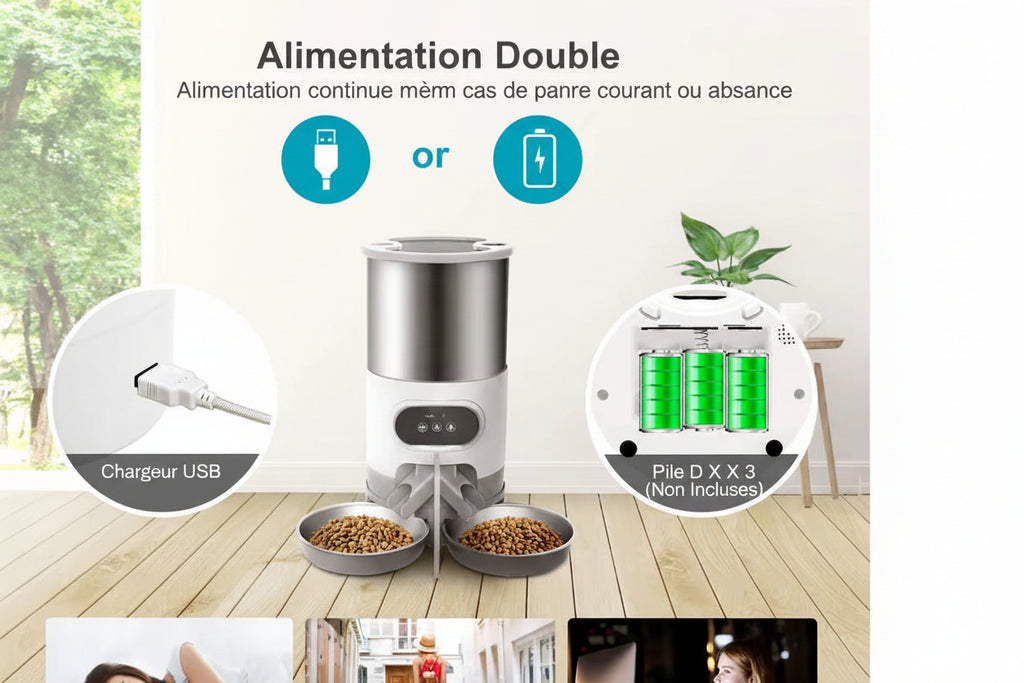 3L 4.5L Double Meal Dog Automatic Feeder Cats Smart Feeding Tuya WIFI Food Dispenser Bowl Auto Recording Timming Pet Feeder