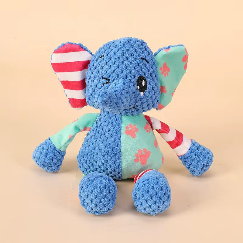 Pet Plush Toy Cute Animals Bite Resistant Interactive Squeaky Dog Chewing Toy Pet Dog Teeth Cleaning Chew Toy Pet Supplies