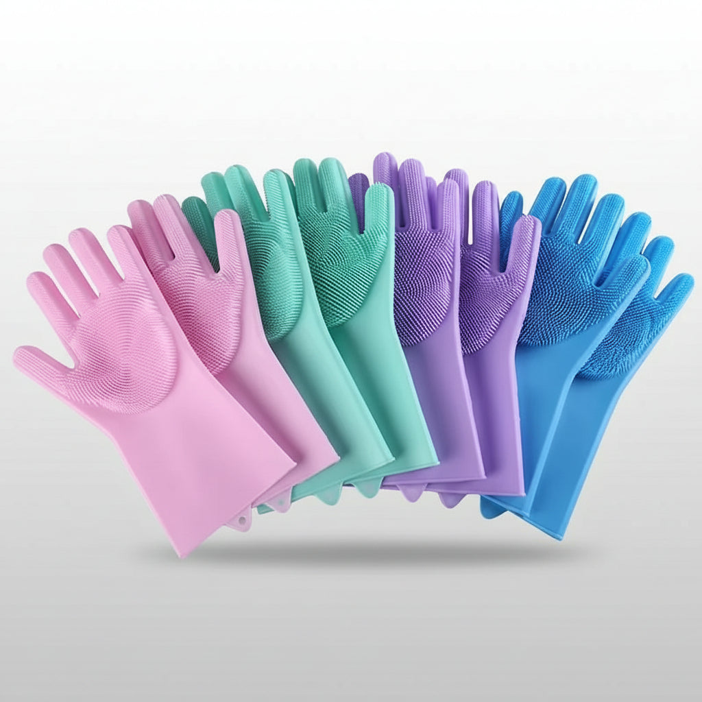 Pet Grooming Gloves Dog Cat Bathing Cleaning Glove Shampoo Scrubber Clean Soft Silicone Hair Removal Glove Hand Skin Protection