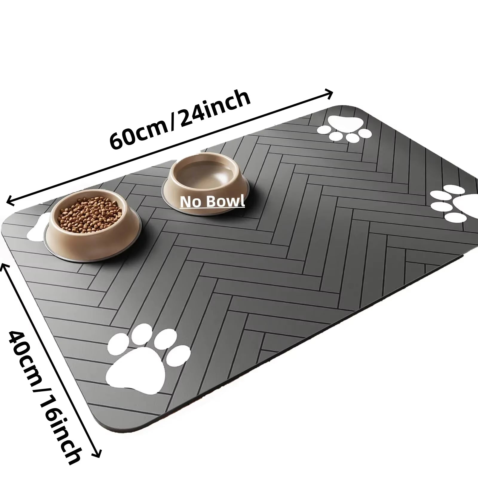 1Pc S/M/L Bsorbent Pet Feeding Mat, Waterproof Placemat for Dog & Cat Food & Water Bowls, Quick-Dry Rubber Backing