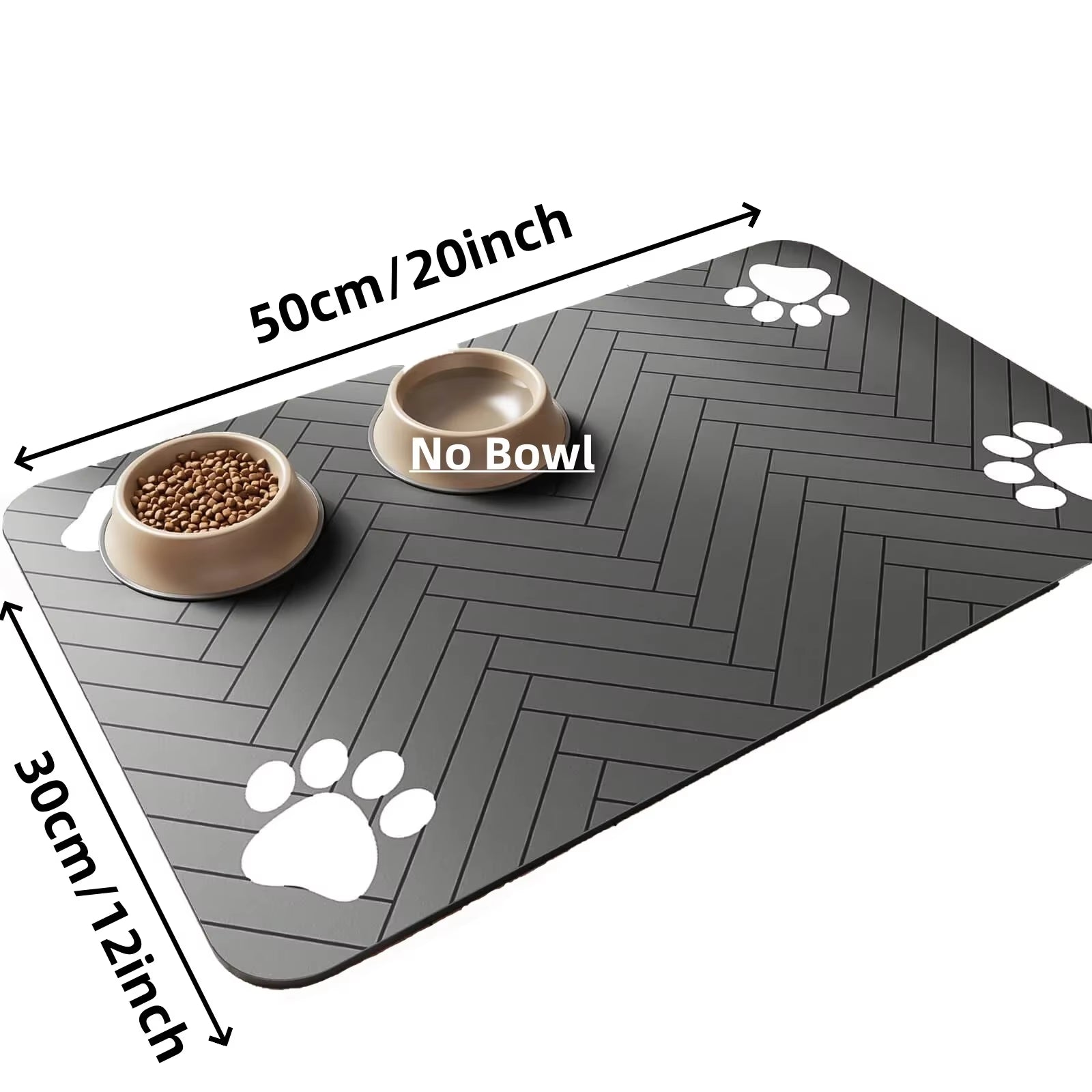 1Pc S/M/L Bsorbent Pet Feeding Mat, Waterproof Placemat for Dog & Cat Food & Water Bowls, Quick-Dry Rubber Backing