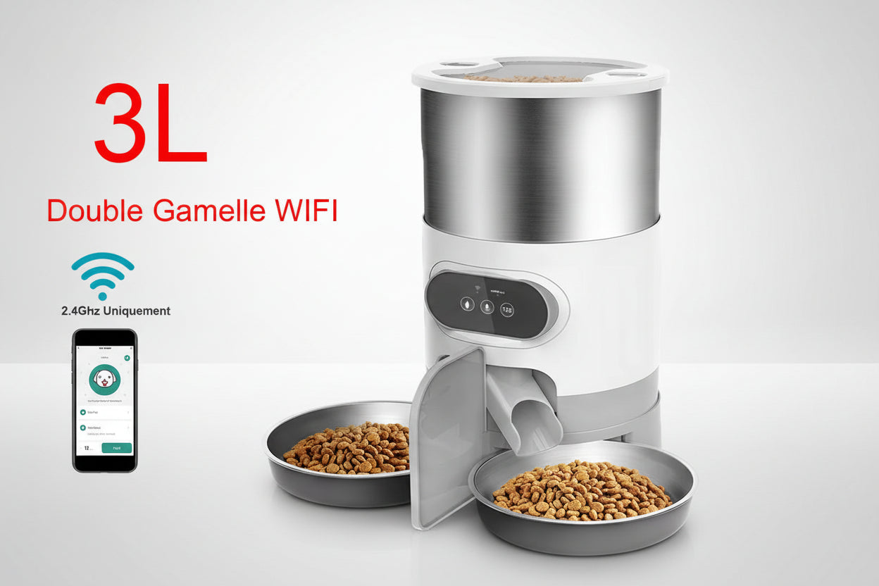 3L 4.5L Double Meal Dog Automatic Feeder Cats Smart Feeding Tuya WIFI Food Dispenser Bowl Auto Recording Timming Pet Feeder