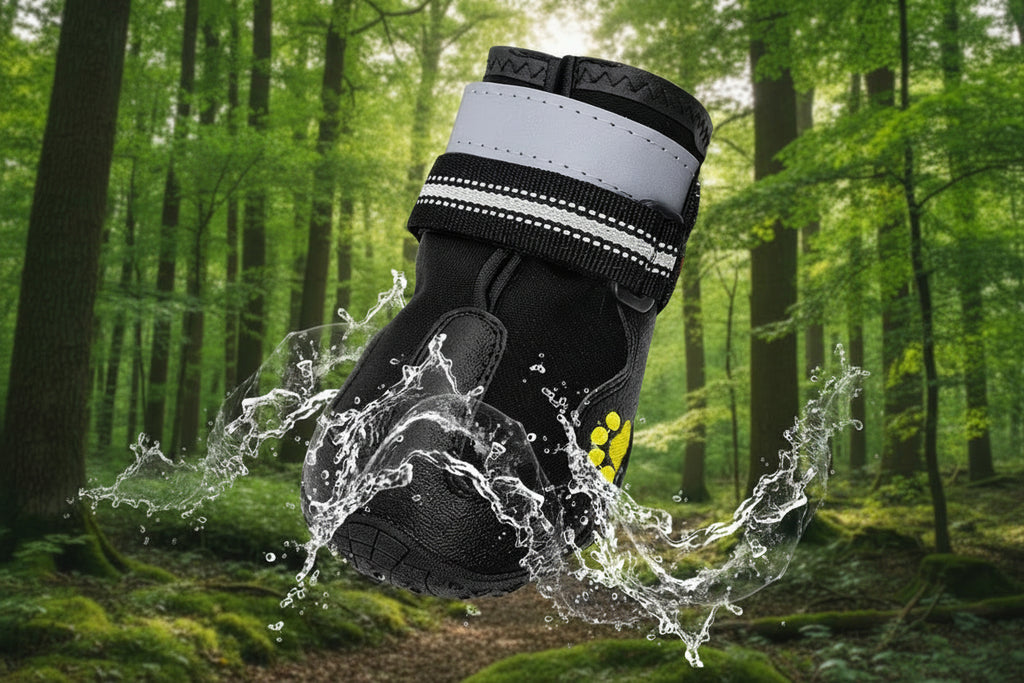 4Pcs/Set Pet Dog Shoes Reflective Waterproof Dog Boots Warm Snow Rain Pets Booties Anti-Slip Socks Footwear for Medium Large Dog
