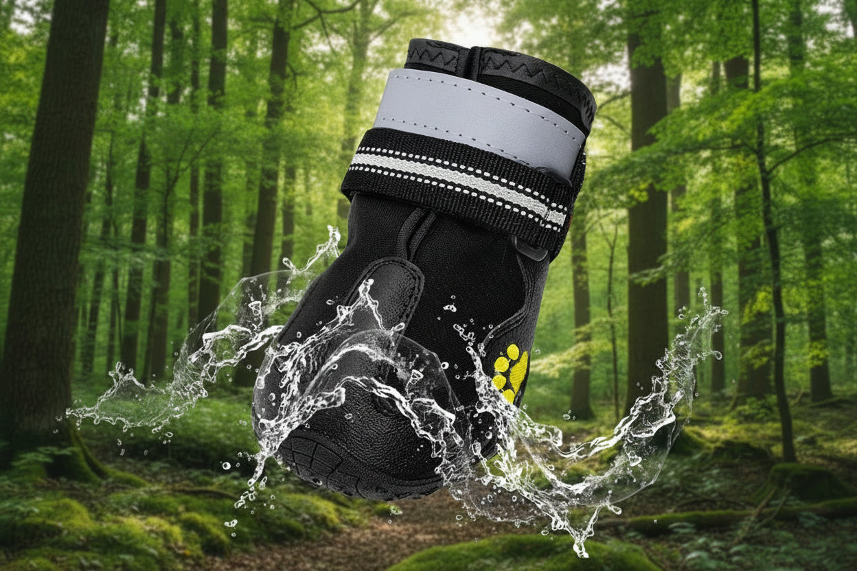 4Pcs/Set Pet Dog Shoes Reflective Waterproof Dog Boots Warm Snow Rain Pets Booties Anti-Slip Socks Footwear for Medium Large Dog
